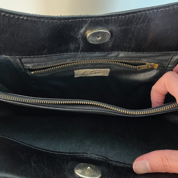 Vintage Black Leather Bag - Picture 5 of 6